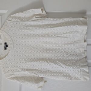 Premise Studio Short Sleeve White Blouse - L